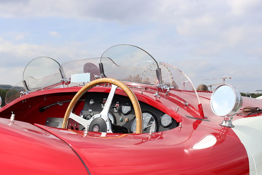 jaguar, old, auto, oldtimer, red, mode of transportation, land vehicle HD wallpaper