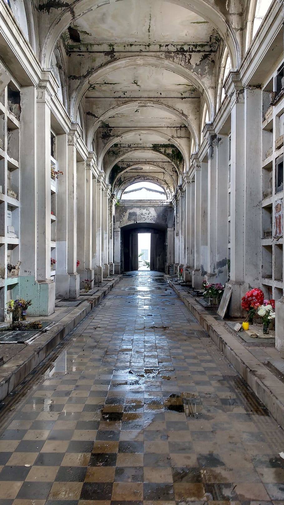 ancient, abandoned, corridor, passage, aisle, path, cemetery HD wallpaper