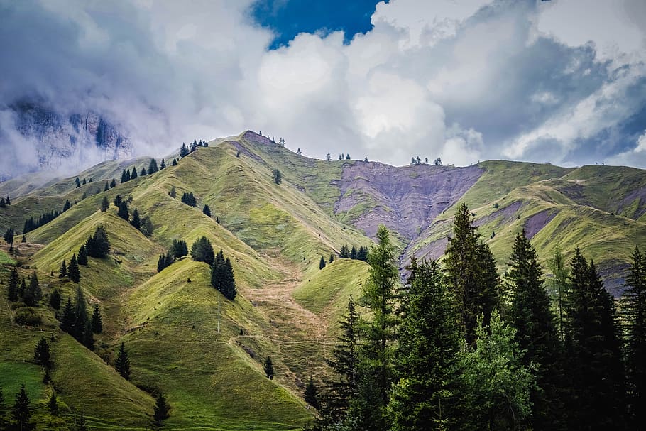 clouds, mountains, dolomites, mountain landscape, nature, beautiful HD wallpaper