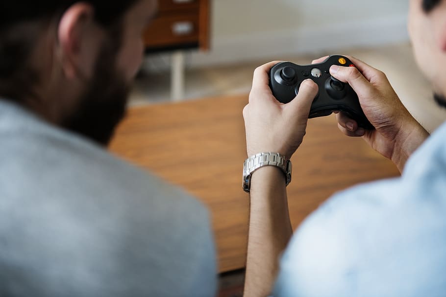 Photo of Person Holding Gamepad, analog, blur, buttons, close-up, HD wallpaper