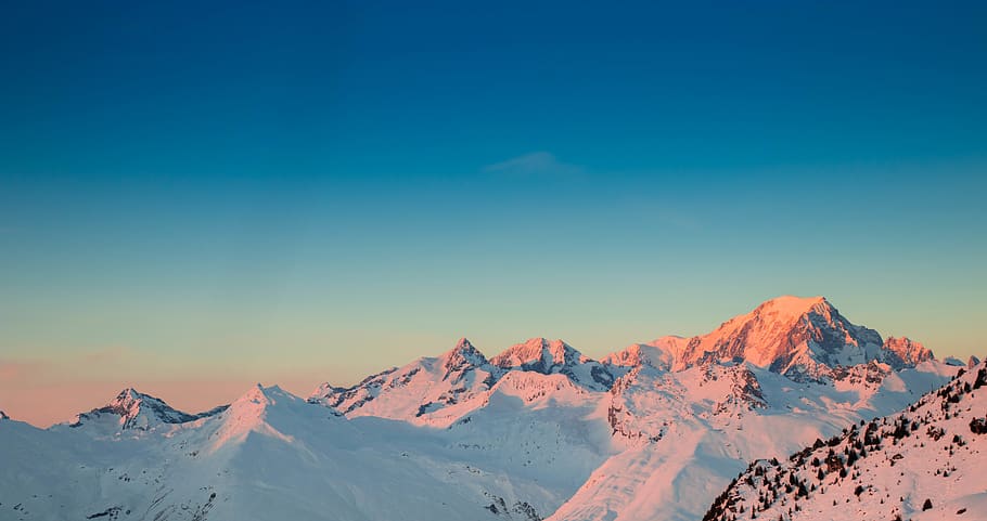 mountain ranges, nature, outdoors, peak, slope, ice, snow, mont blanc HD wallpaper