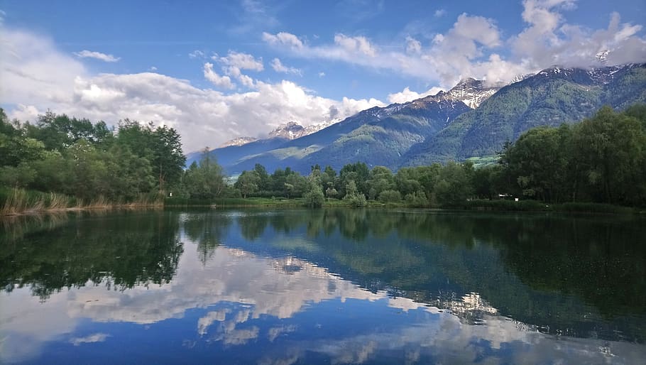 lake, mirroring, mountain, mountains, water, water surface HD wallpaper