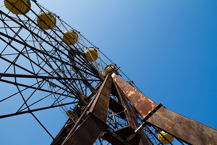 chernobyl, pripyat, soviet union, ferris wheel, sky, clear sky, HD wallpaper