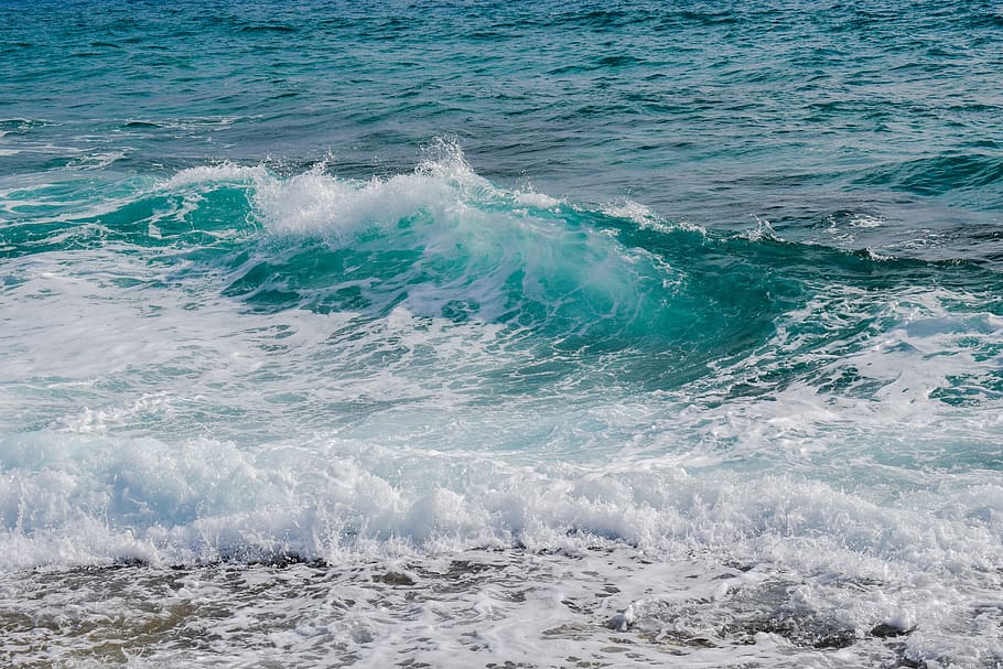 Ocean Wave, beach, foam, motion, sea, seascape, seashore, splash HD wallpaper