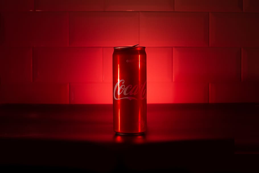 red Coca-Cola can, indoors, no people, studio shot, single object HD wallpaper