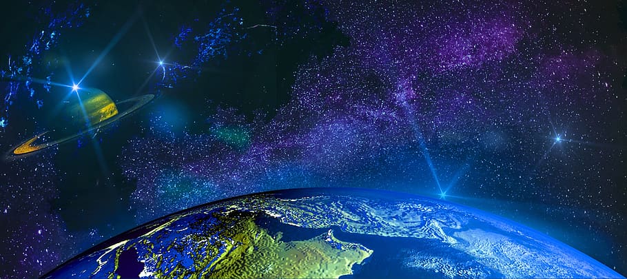 planet earth, 3d, render planet, world, night, space, star - space HD wallpaper