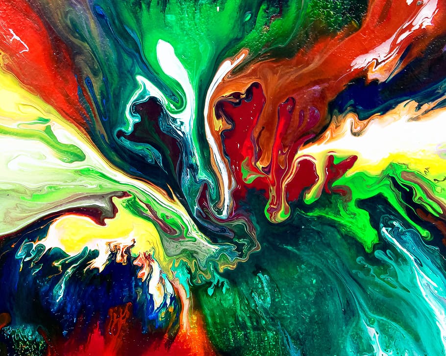 multicolored absract painting, swirl, abstract, art, design, creative, HD wallpaper