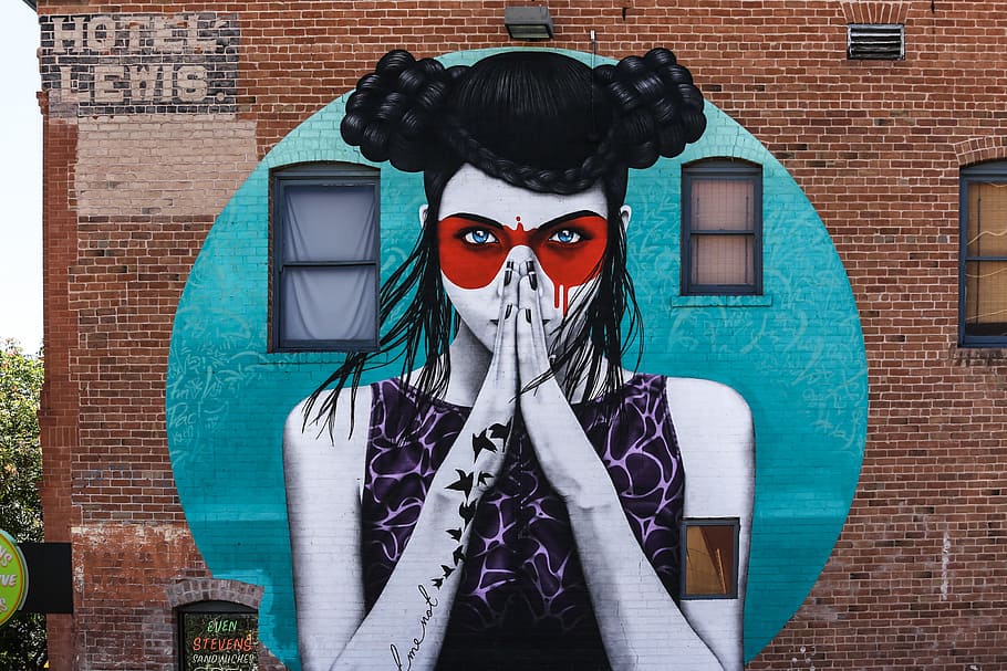Mural in Downtown Tucson painted by artist Fin Dac., arizona