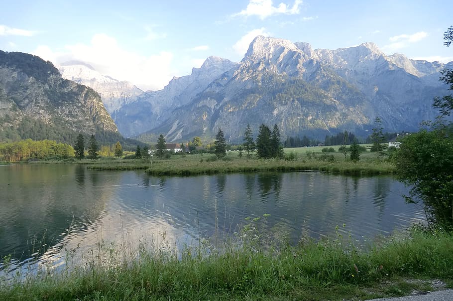 almsee, austria, bergsee, vote, landscape, almtal, alpine, water HD wallpaper
