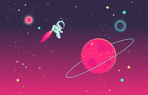 HD wallpaper: Deep Colorful Outer Space - Cartoon Illustration, astronaut,  background | Wallpaper Flare