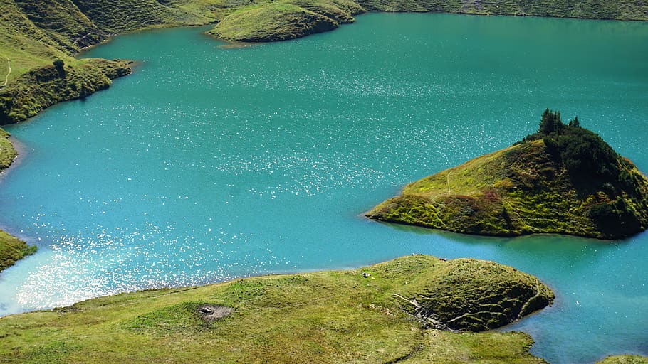 schrecksee, alpine, oberstdorf, tannheim, water, island, alm HD wallpaper