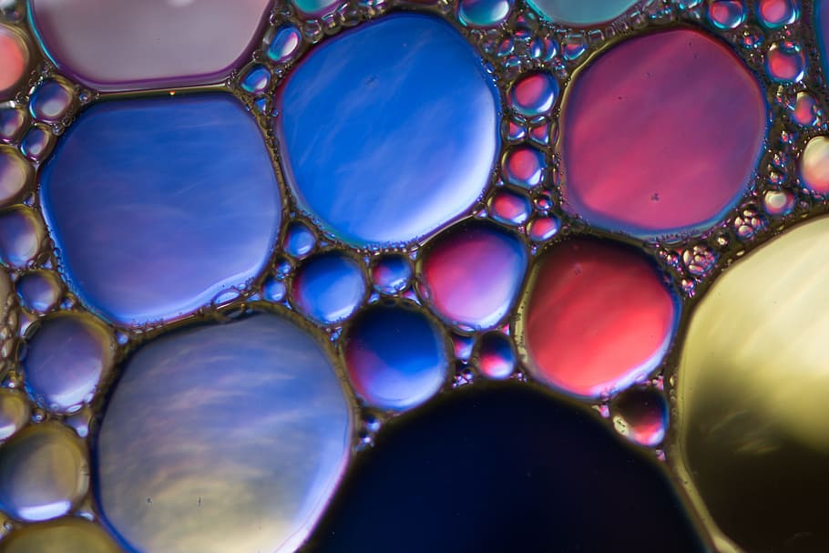 water, oil, drop, texture, design, nature, formation, circle HD wallpaper