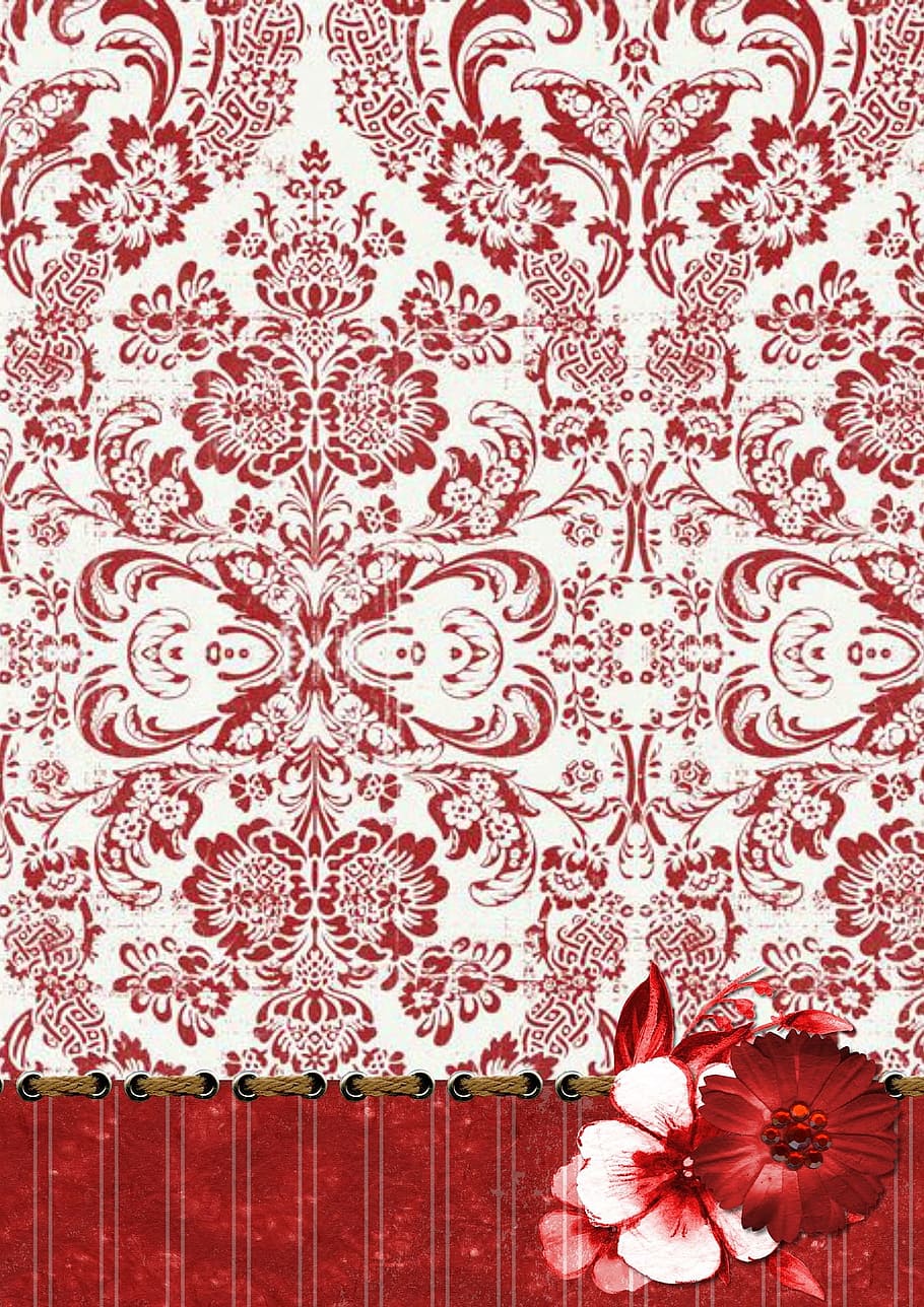 red, background, texture, design, colorful, flower, pattern HD wallpaper