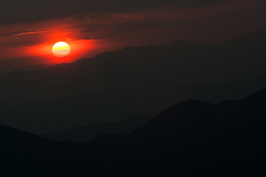 sunset, sky, landscape, twilight, sunrise, red, nature, beautiful HD wallpaper