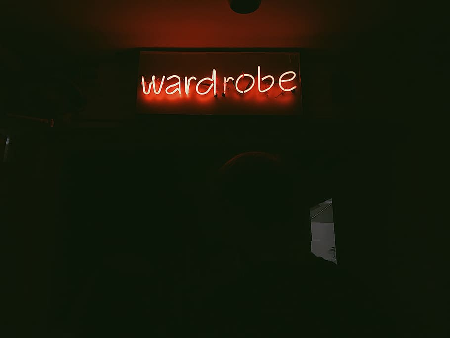 wardrobe neon gisn, text, communication, illuminated, night, sign HD wallpaper