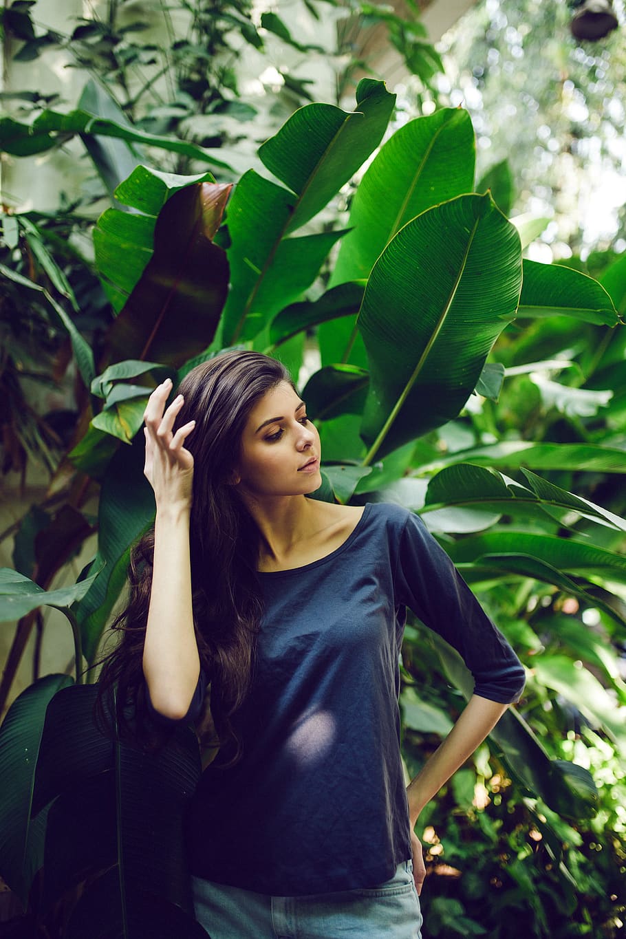 mumbai, leaf, one person, plant part, young adult, young women HD wallpaper