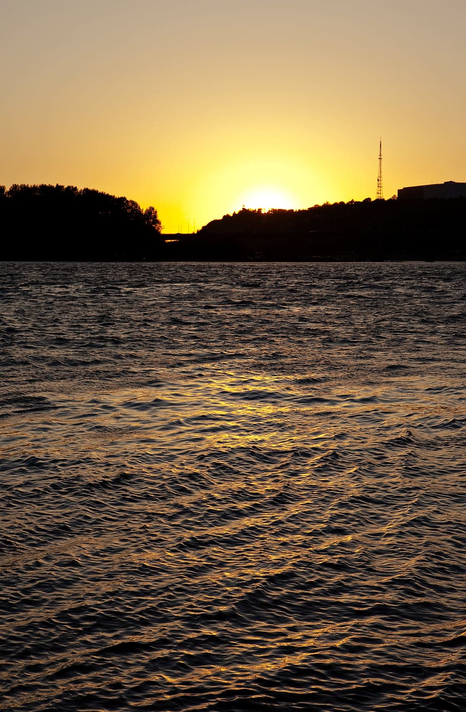 River, scene, water, sunset, sky, beauty in nature, scenics - nature HD wallpaper