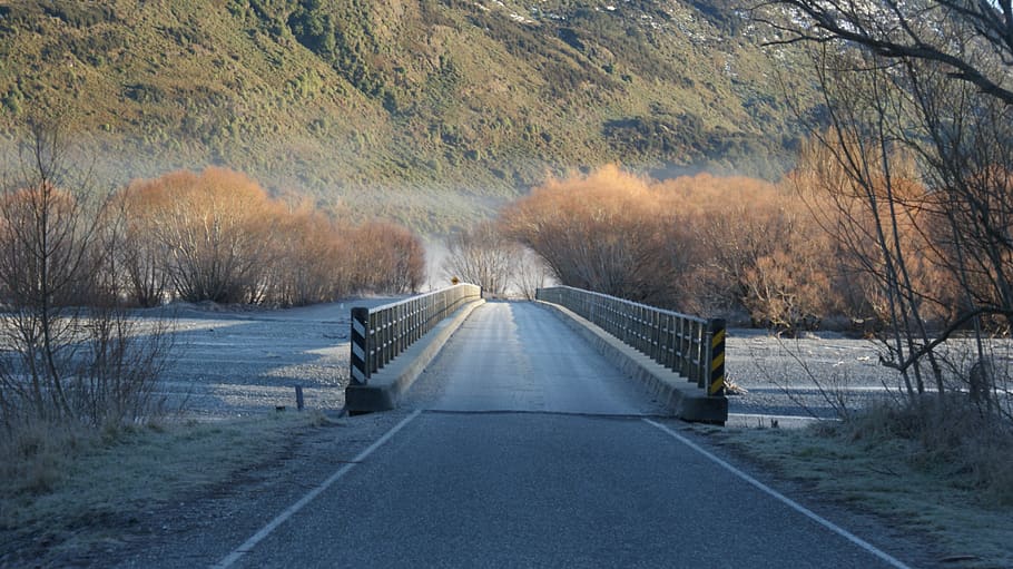 Free Road on the Bridge With View of Mountain, asphalt, daylight HD wallpaper
