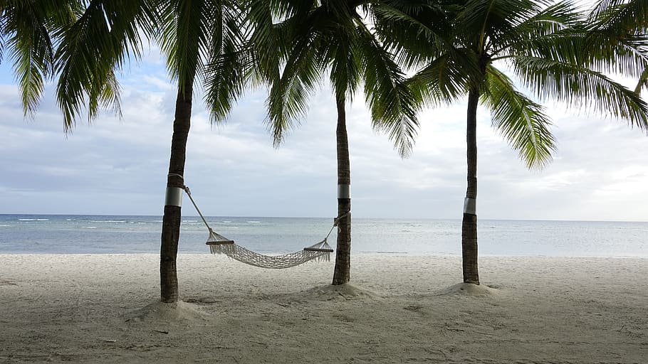 beach, break, hammock, vacation, summer, sand, sea, sky, leisure HD wallpaper