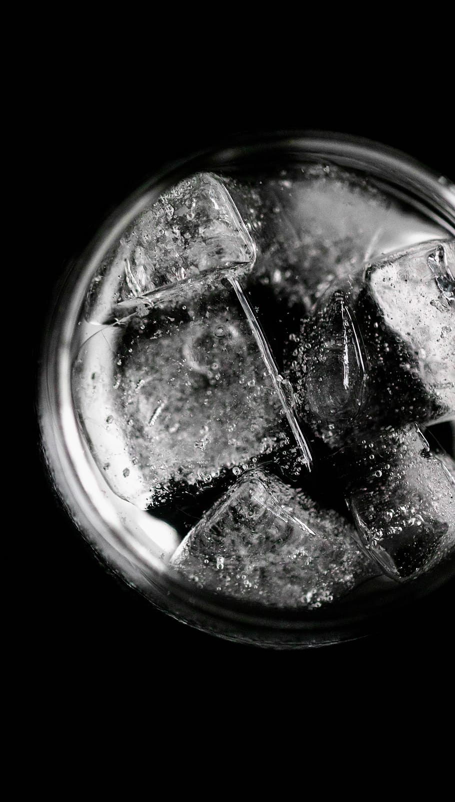 drink, cocktail, glass, ice, ice cube, beverage, alcohol, macro, HD wallpaper