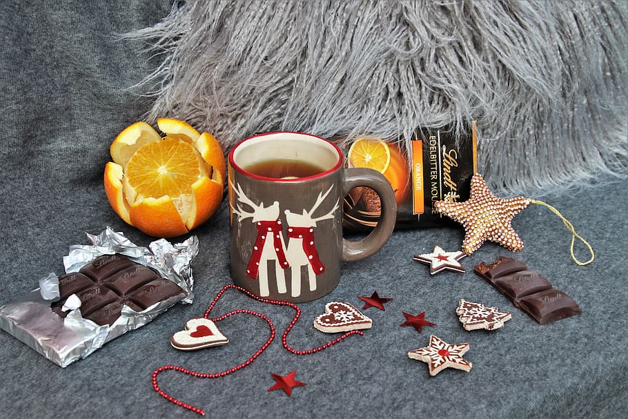 orange, sweets, dessert, asterisk, the cup, chocolate, food HD wallpaper