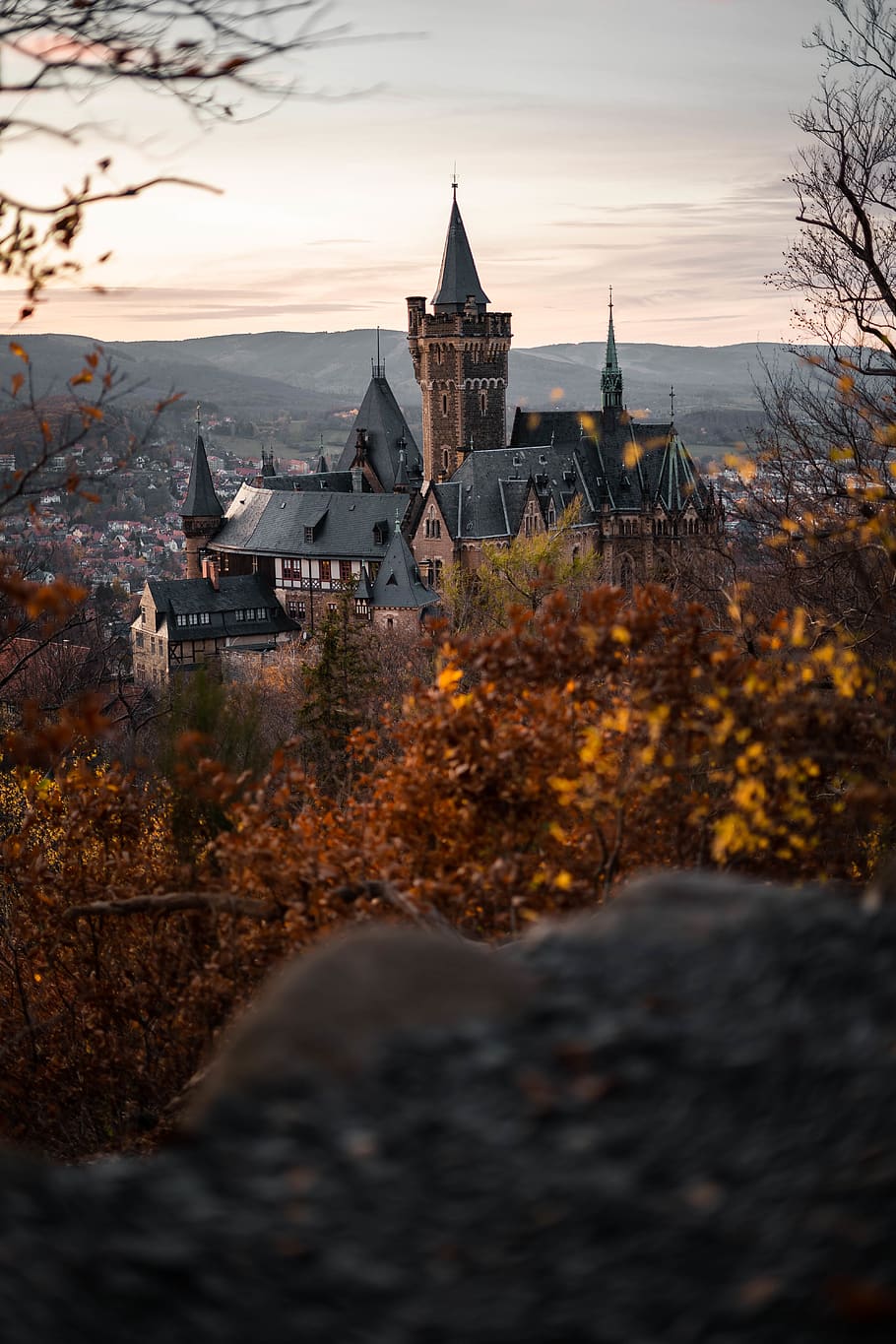 Brown and Black Castle Under Gray Sky, architecture, building HD wallpaper
