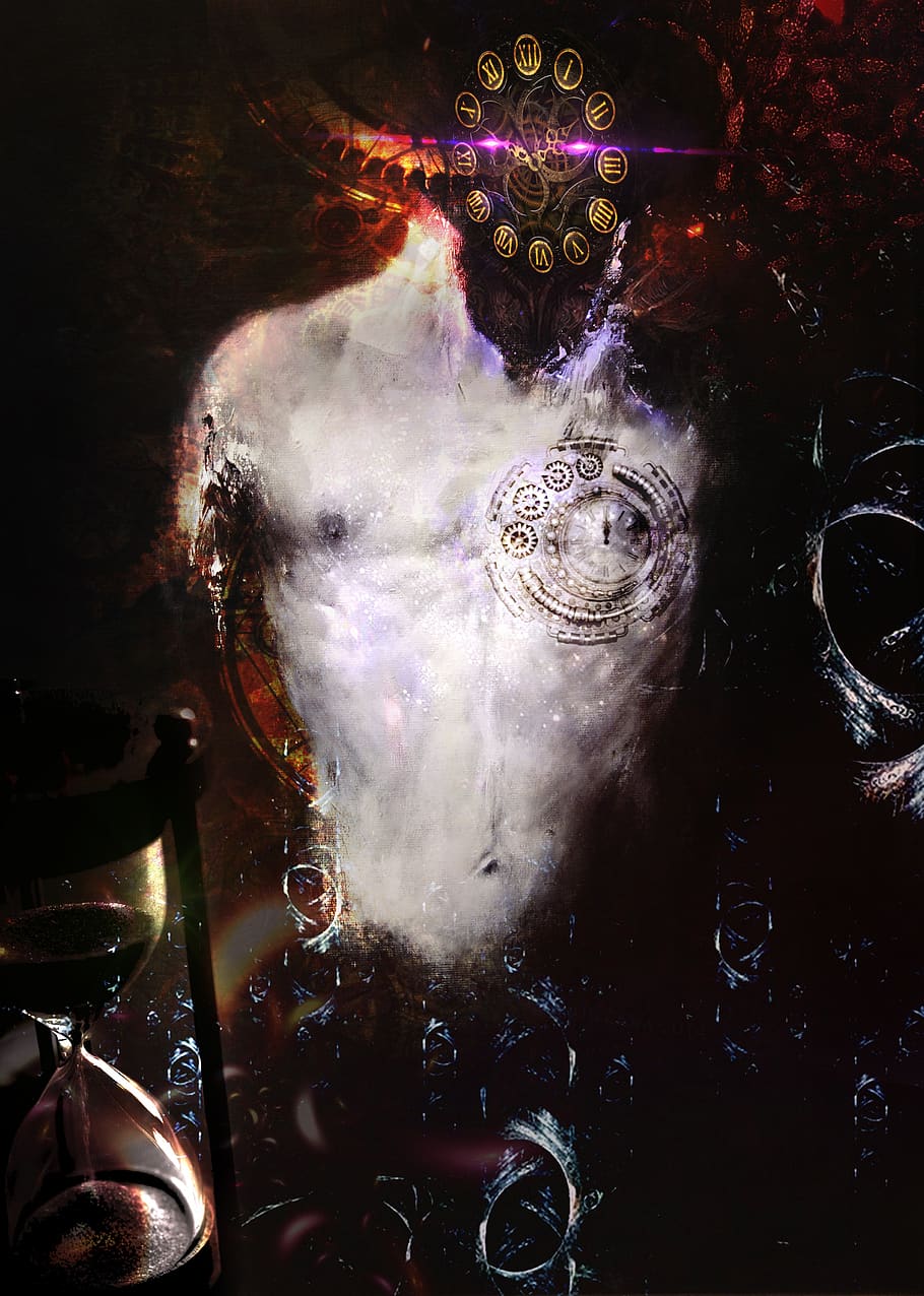 body, time, model, man, mechanism, indoors, digital composite HD wallpaper
