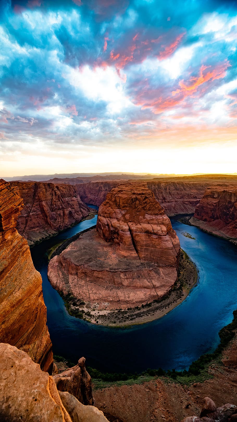Grand Canyon Horseshoe river in Arizona, sunset, cliff, horseshoe bend, HD wallpaper
