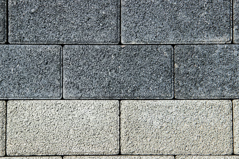 stones, grey, concrete, square, background, pattern, wall, texture HD wallpaper