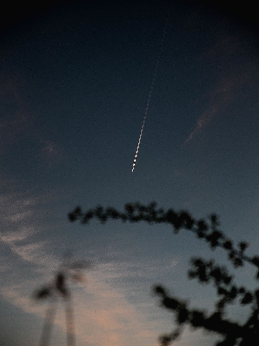 denmark, copenhagen, sky, cloud - sky, vapor trail, low angle view HD wallpaper