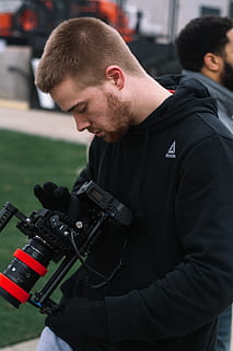 person looking at camera, human, tripod, electronics, video camera HD wallpaper