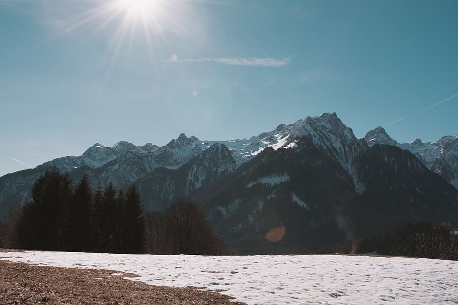 landscape, nature, snow, spring, mountains, mountain peaks HD wallpaper