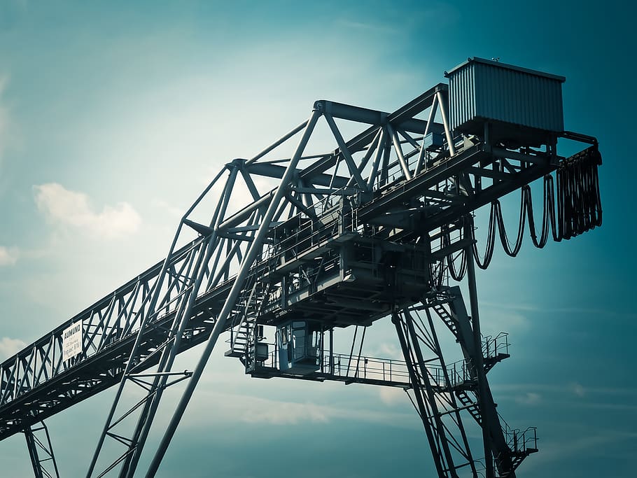Low Angle View of City, construction, crane, harbor, high, industrial machinery HD wallpaper