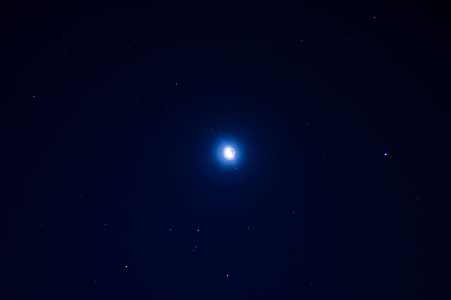 moon, stars, sky, space, night, astronomy, star - space, nature HD wallpaper