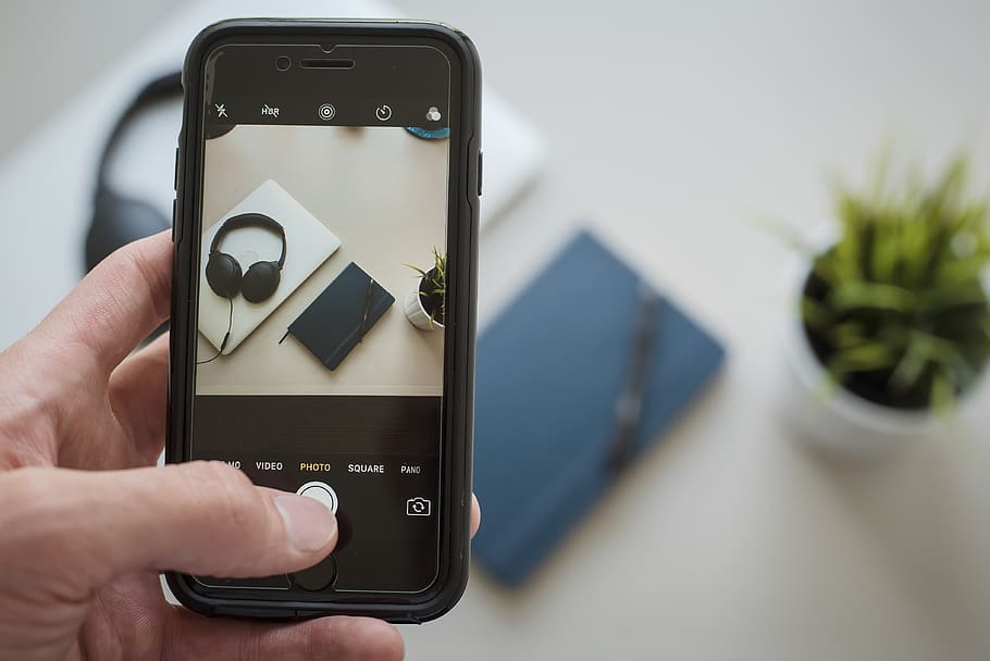 iphone, smartphone, work, desk, laptop, notebook, photo, technology HD wallpaper