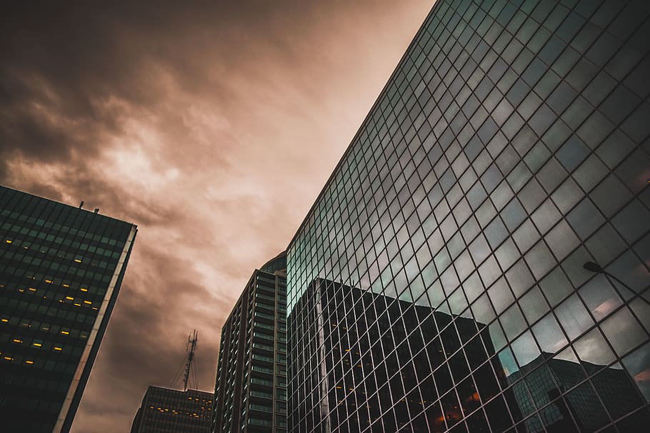 architecture, building, infrastructure, city, urban, dark, clouds HD wallpaper