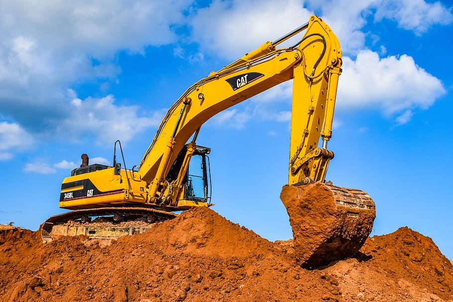 digger, heavy machine, equipment, excavator, vehicle, machinery, HD wallpaper