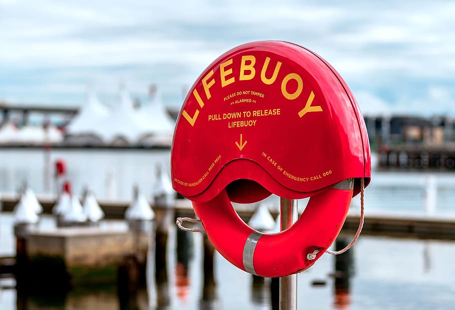 red Life Buoy, clothing, apparel, helmet, sphere, letterbox, mailbox, HD wallpaper