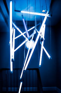 light, lights, blue, geometry, sculpture, ergonomic, aesthetic HD wallpaper