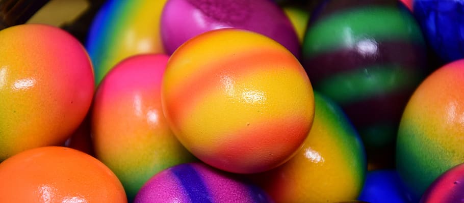 easter eggs, colored, colorful, happy easter, dyed easter eggs HD wallpaper