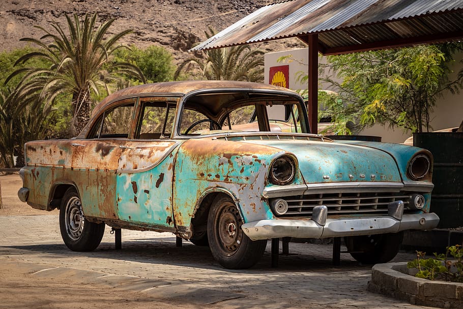 rust, wheel, machine, car, automobile, vehicle, transportation, HD wallpaper