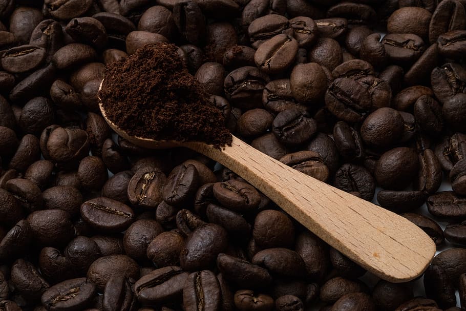 coffee beans, aroma, caffeine, brown, roasted, food and drink, HD wallpaper
