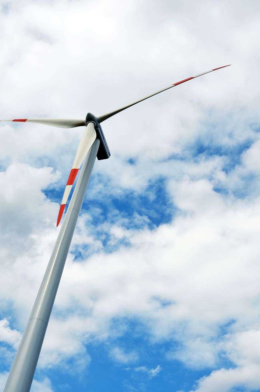windmill, sky, blue, clouds, aeolian energy, cloud - sky, low angle view HD wallpaper