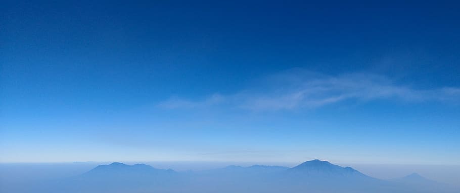 indonesia, semeru, sky, landscape, mountain, blue, mahameru, HD wallpaper