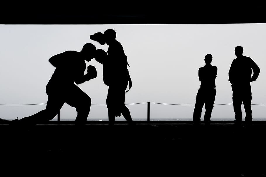 dark, boxing, sport, activity, training, athlete, silhouette HD wallpaper