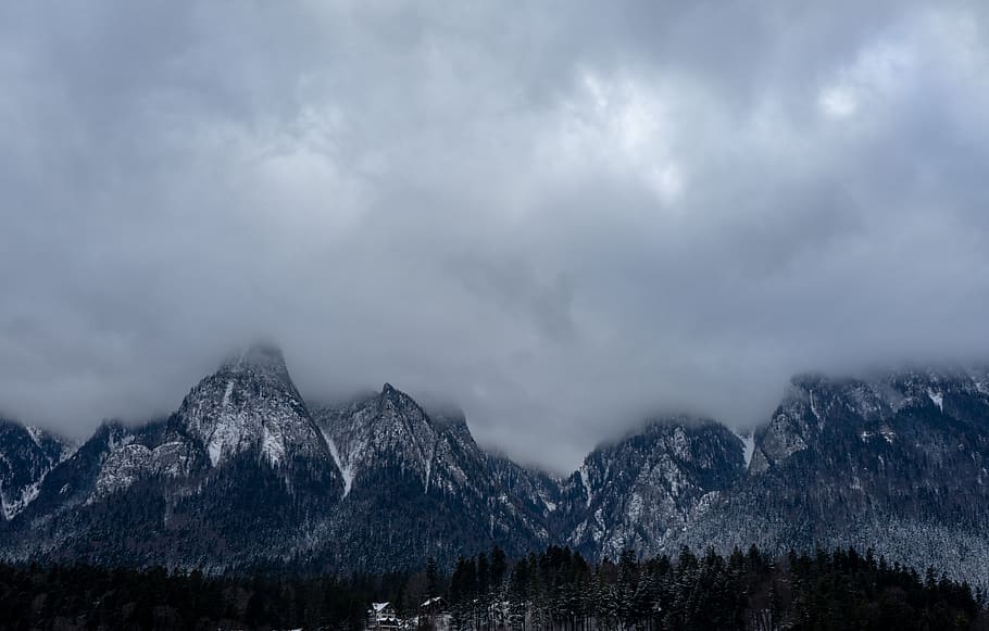 alps mountain under white clouds, nature, outdoors, mountain range HD wallpaper