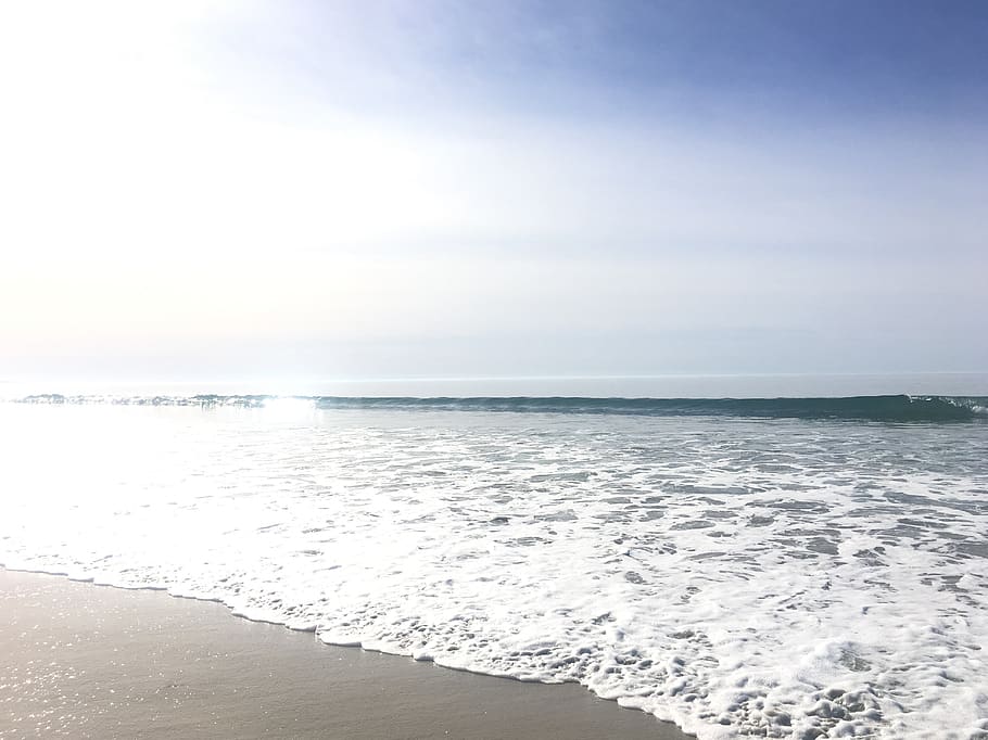clouds, ocean, wave, peaceful, light, sea, water, scenics - nature HD wallpaper
