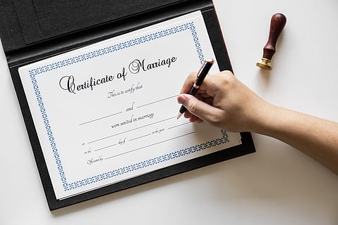 Certificate of Marriage, document, hand, isolated on white, official HD wallpaper
