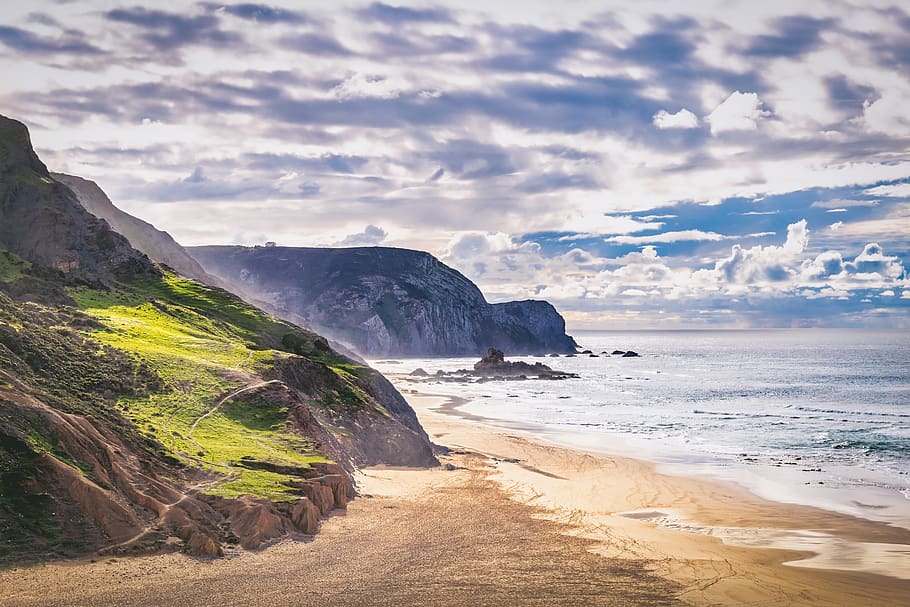 beach, sun, sand, ocean, sea, summer, water, sky, landscape HD wallpaper