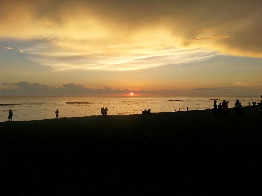 united states, siesta key, ocean, beach, sunset, sky, cloud - sky, HD wallpaper